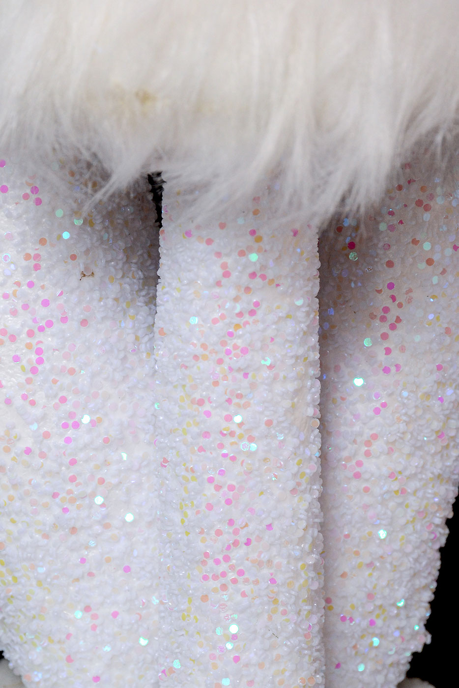 10" Mushroom With Glitter White