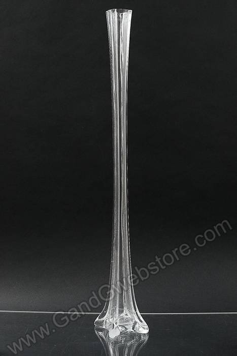 40" Eiffel Tower Glass Vase Clear