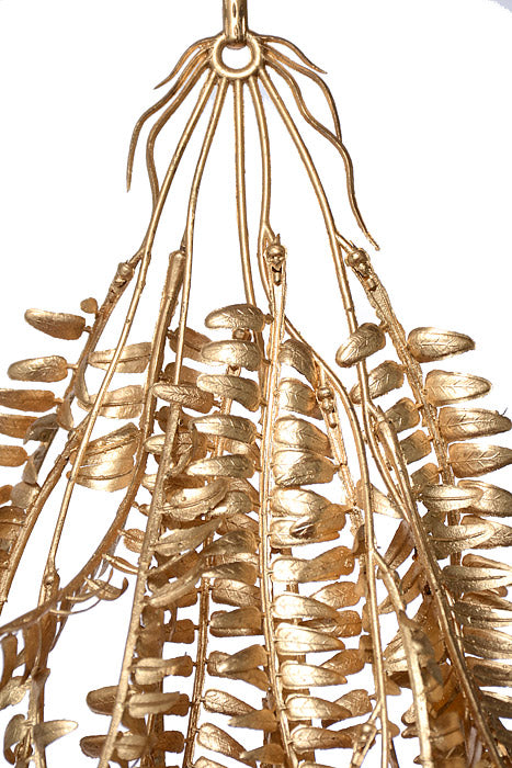 31.5" Metallic Fern Hanging Bush Gold
