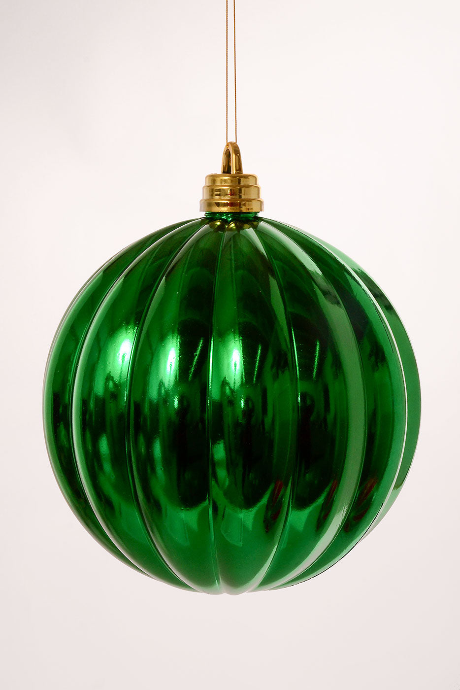 300Mm Plastic Shiny Pumpkin Ornament Green