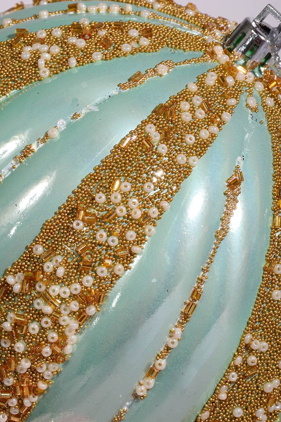 120Mm Plastic Pumpkin W/Sequin Ornament Pink/Cream/Mint Box-3