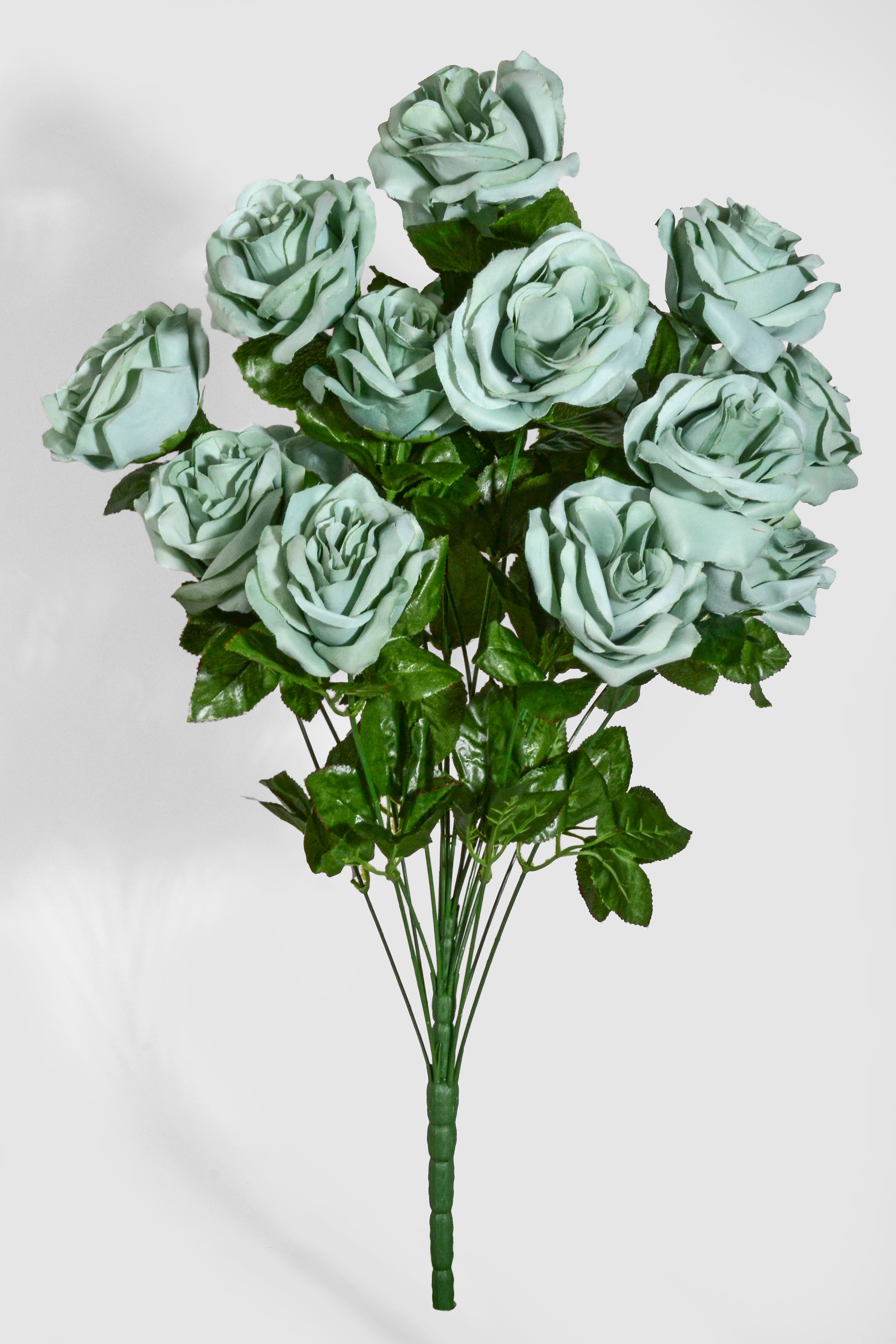 22" Silk Micro Peach Rose Bush Sage