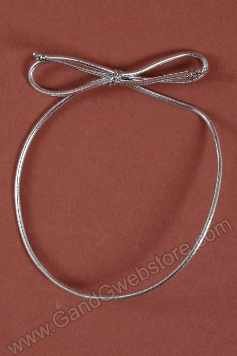 10" Metallic Stretch Loop W/bow Silver Pkg/100