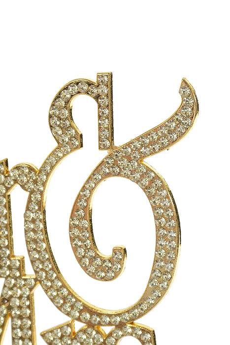 9" Rhinestone Mr&mrs Cake Topper Gold