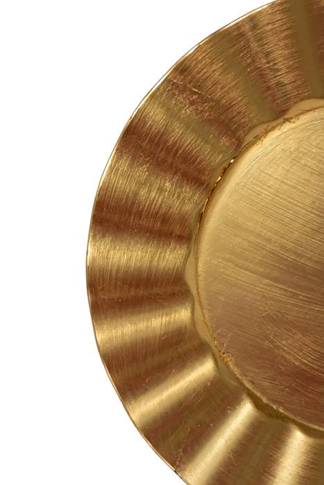 13" Round Plastic Fan Edge Charger Plate Gold
