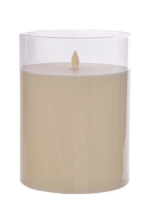 6" X 8" Glass Candle Cream