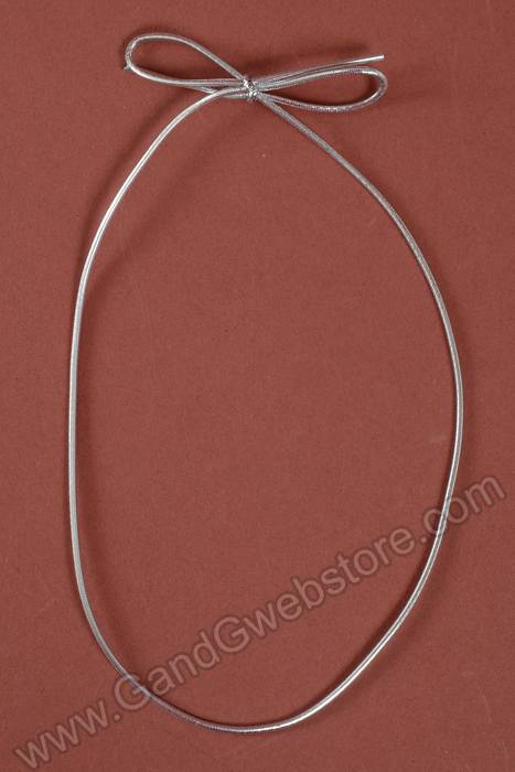 16" Metallic Stretch Loop W/bow Silver Pkg/100