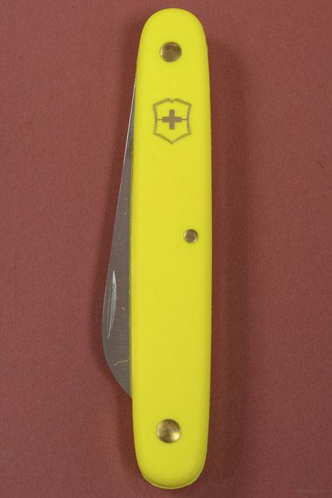 4" Swiss Floral Straight Knife Yellow Handle