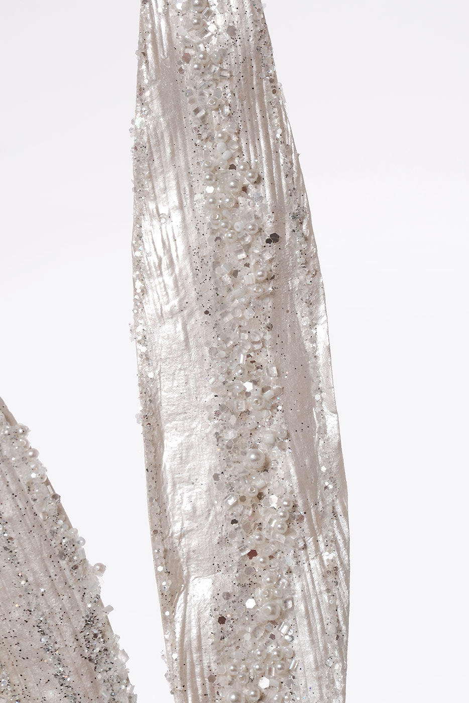 40" Encrusted Sword Leaf Stem Pearl/Ivory