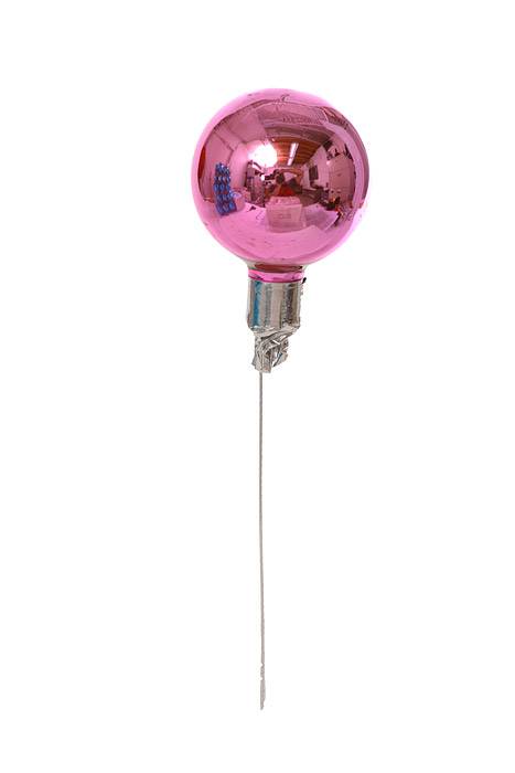 40mm Gloss Glass Ball Ornament Pink Pkg/48