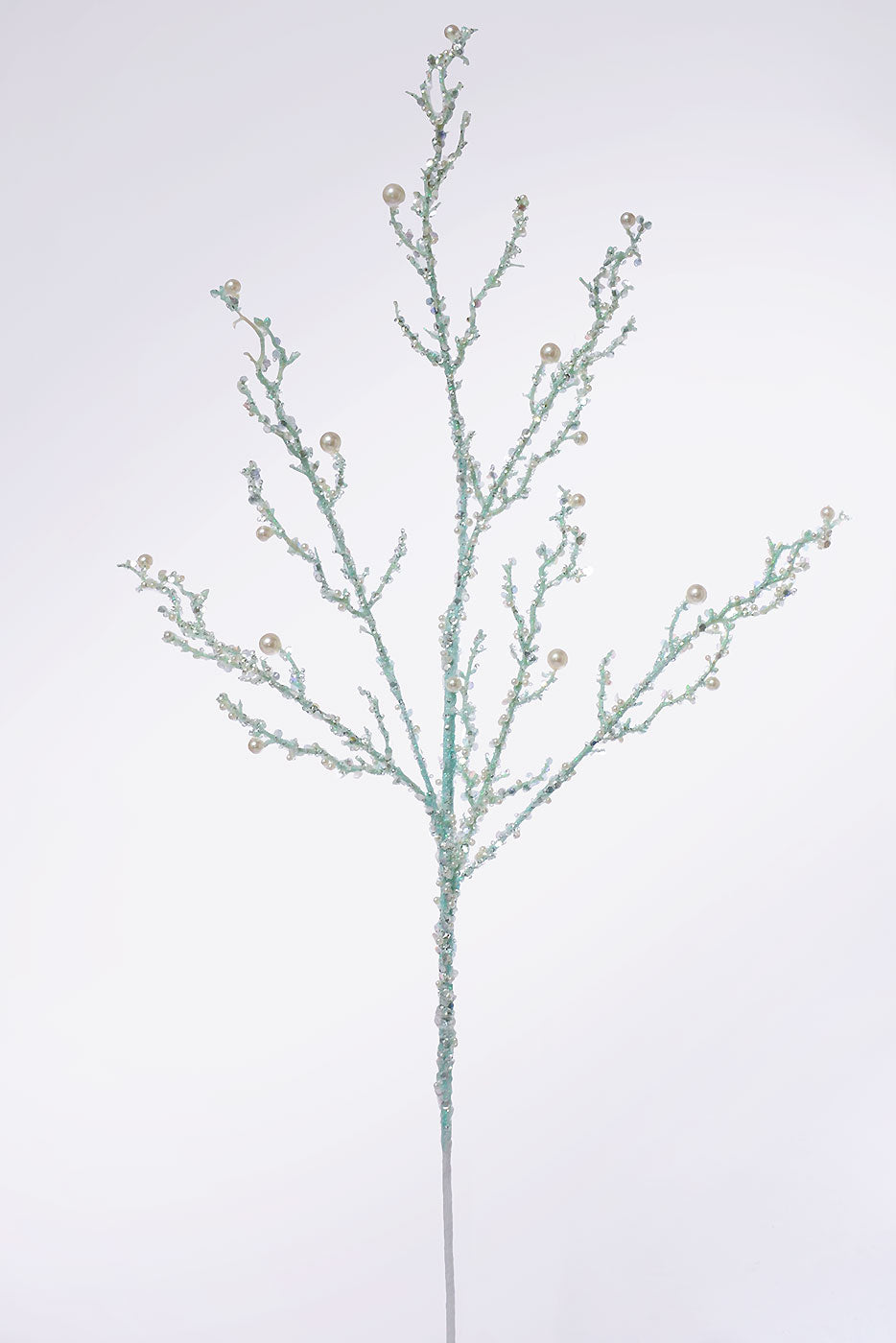 34" Iced Pearl Twig Spray Blue