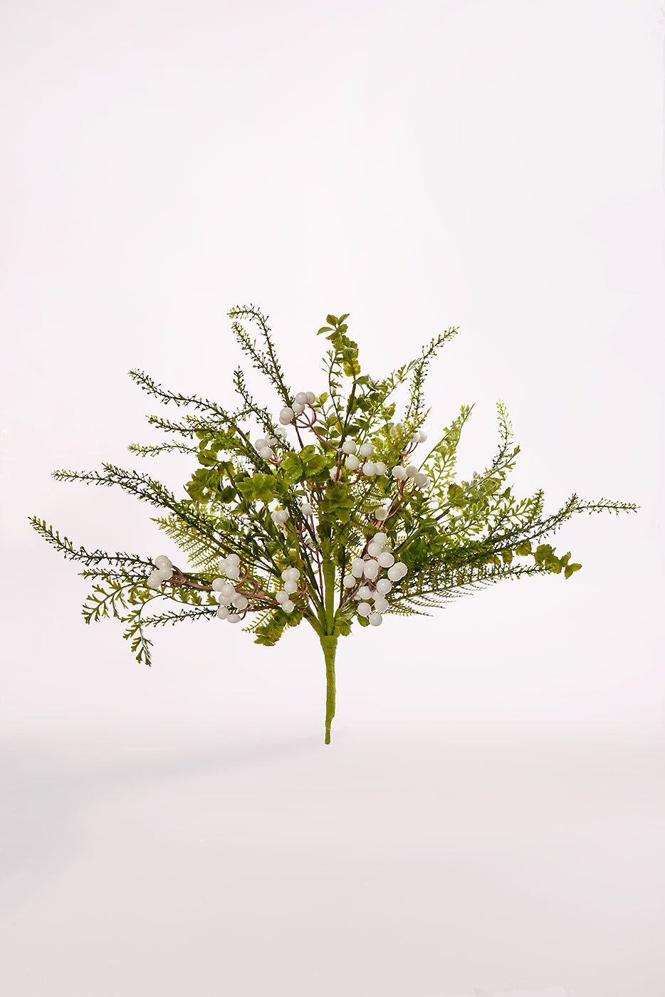 21"Mixed Greenery Berry Green/White