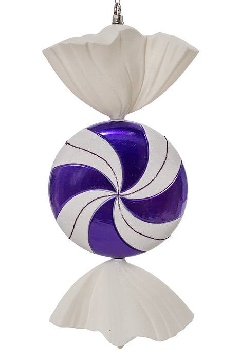 18.5" Falt Candy W/glitter Purple/white