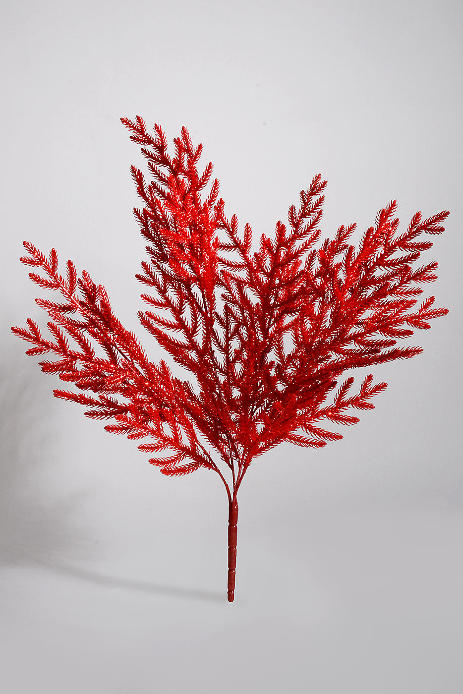 21" Pine Bush with Glitter Red