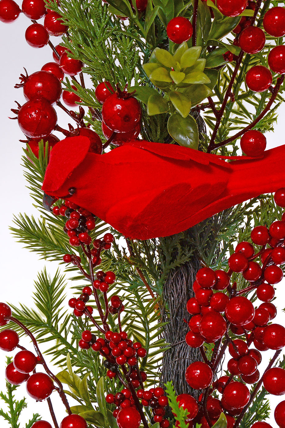 6FT Cardinal Berry Pine Garland Red/Green