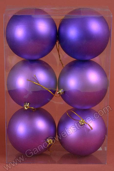 100mm Matt Plastic Ball Purple Pkg/6