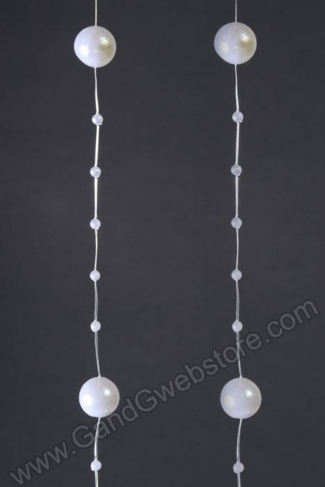 3mm/12mm X 45yds Pearl Garland White