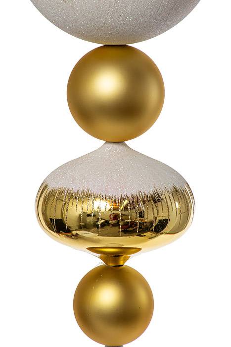 46" Jumbo Ornament W/glitter Shiny/matte Gold