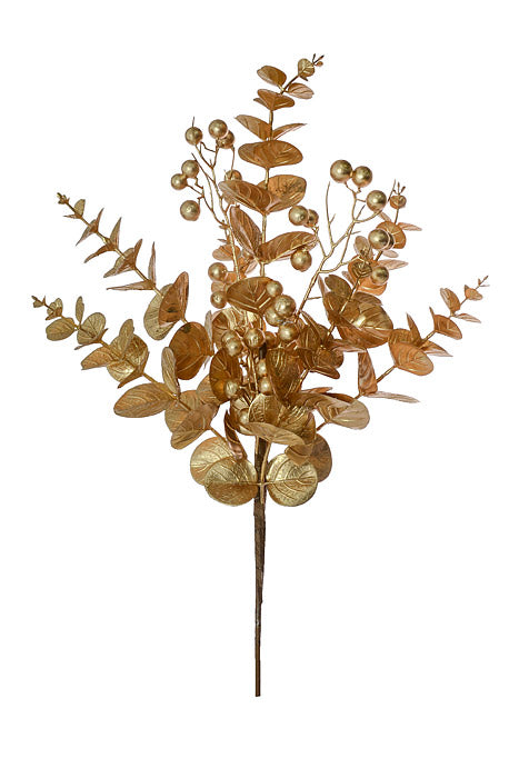 20" Eucalyptus Leaves Gold
