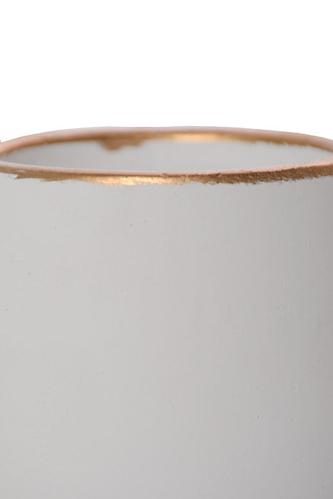2.75" X 3.5" Pot White/Gold