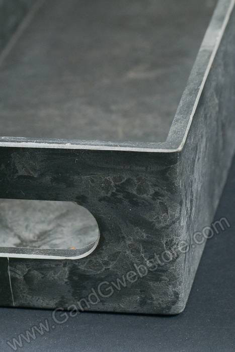 16.5" Rectangle Slate Hard Plastic Tray Gray