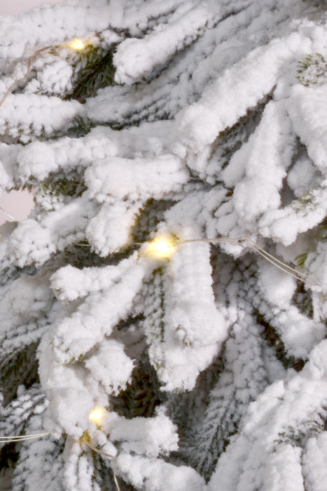 5Ft Snow Pine Tree In Pot With Lights & USB Cable Green/White