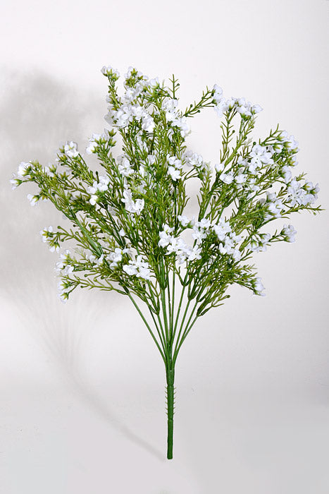 19" Artificial Waxflower Bush White