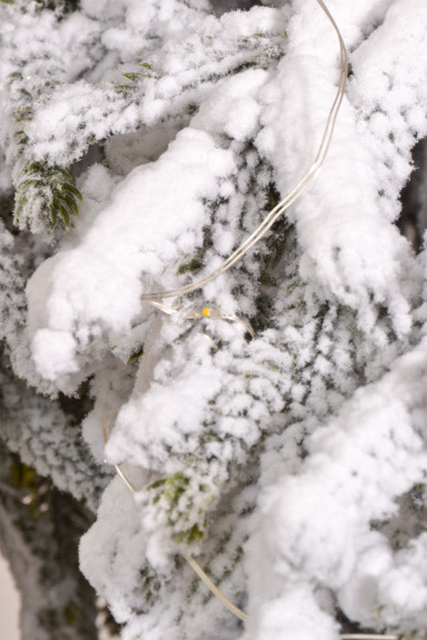 5Ft Snow Pine Tree In Pot With Lights & USB Cable Green/White