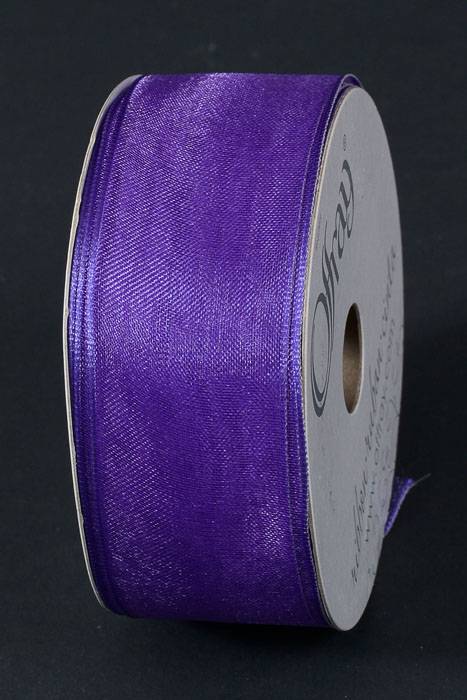 1.5" X 25yds Wired Sheer Encore Ribbon Purple