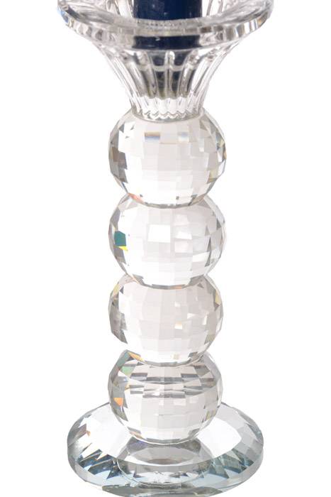 6.75" Crystal Single lite Glass Candle Holder Clear