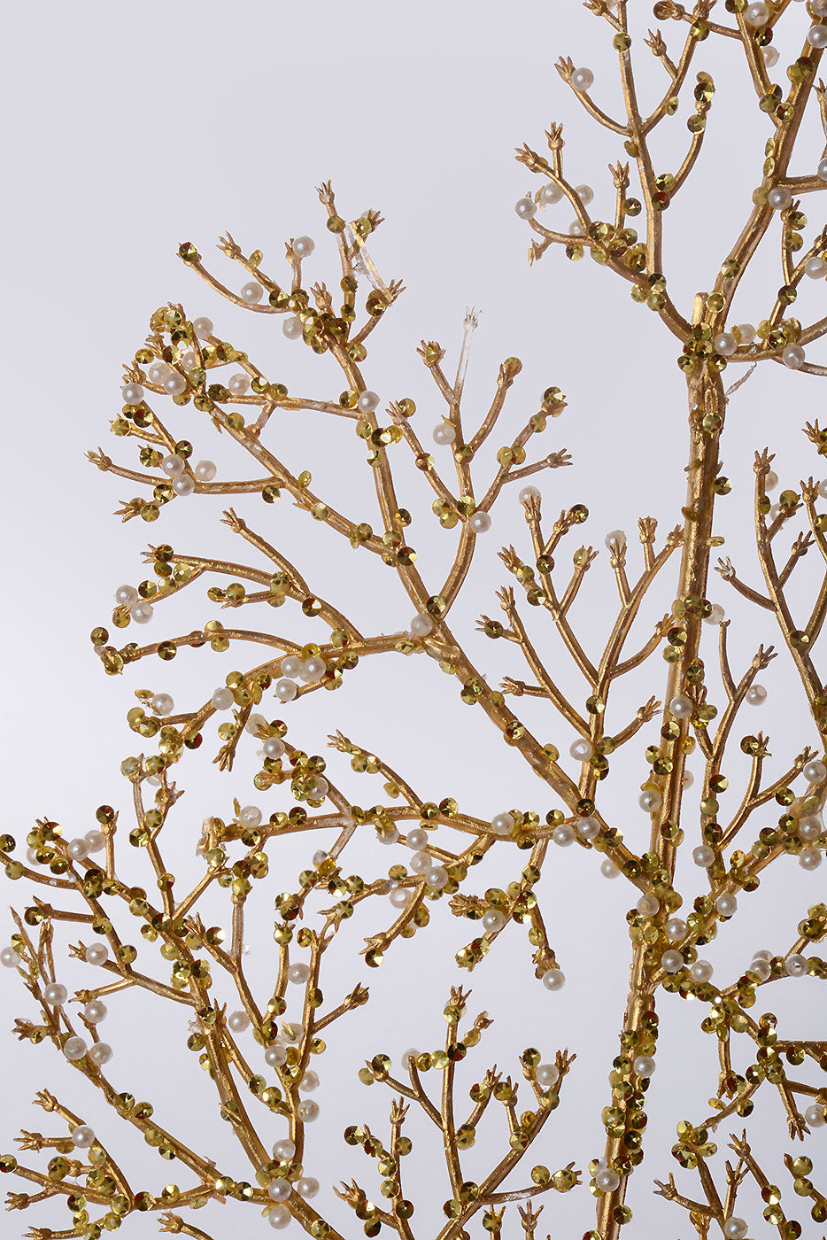 35" Pearl Glitter Coral Leaf Spray Champagne