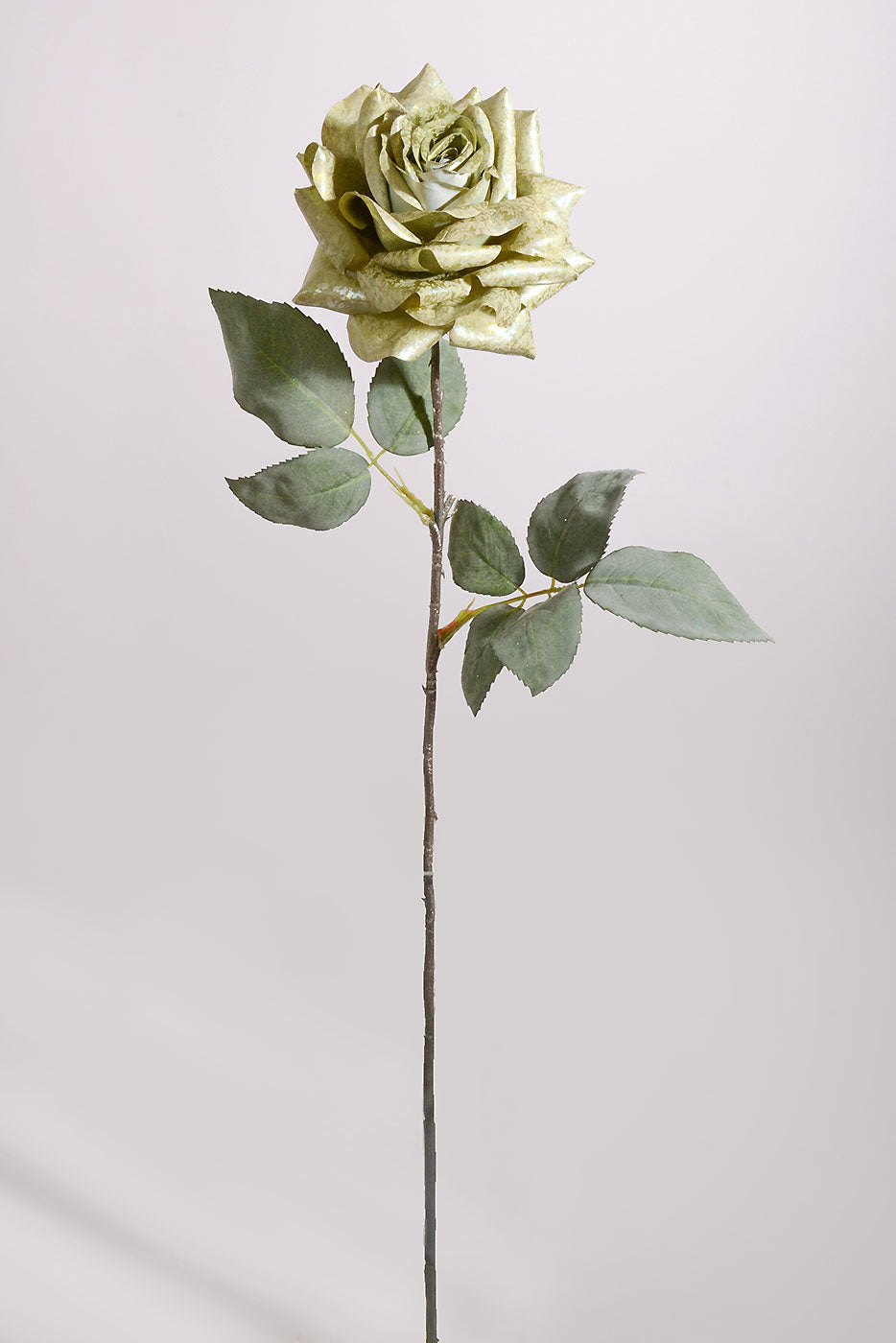 26" Antique Metallic Rose Spray Green