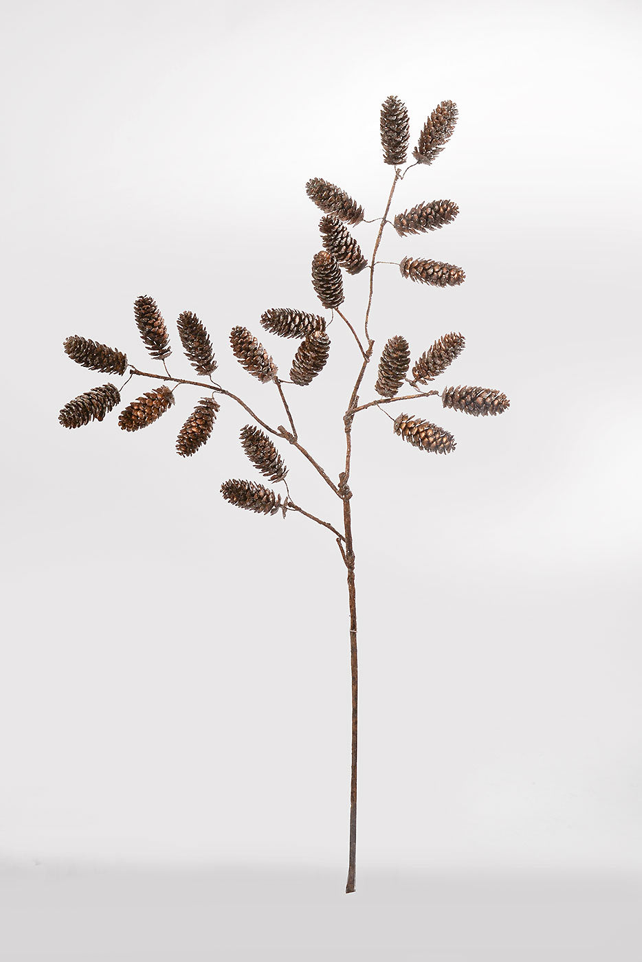 36" Glittered Pine Cone Spray Brown