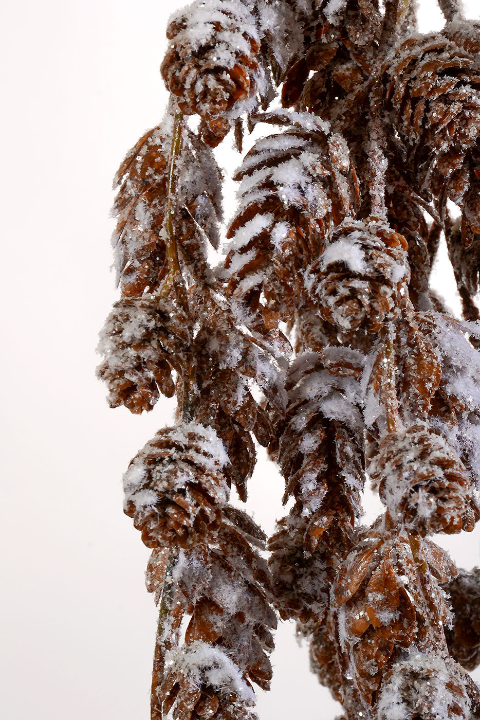 39" Mini Snowy Pine Cone Hanging Spray Brown/White