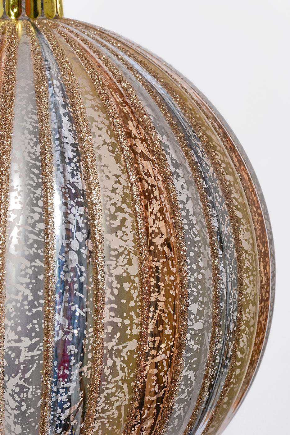 6" Ball Ornament Champagne/Silver