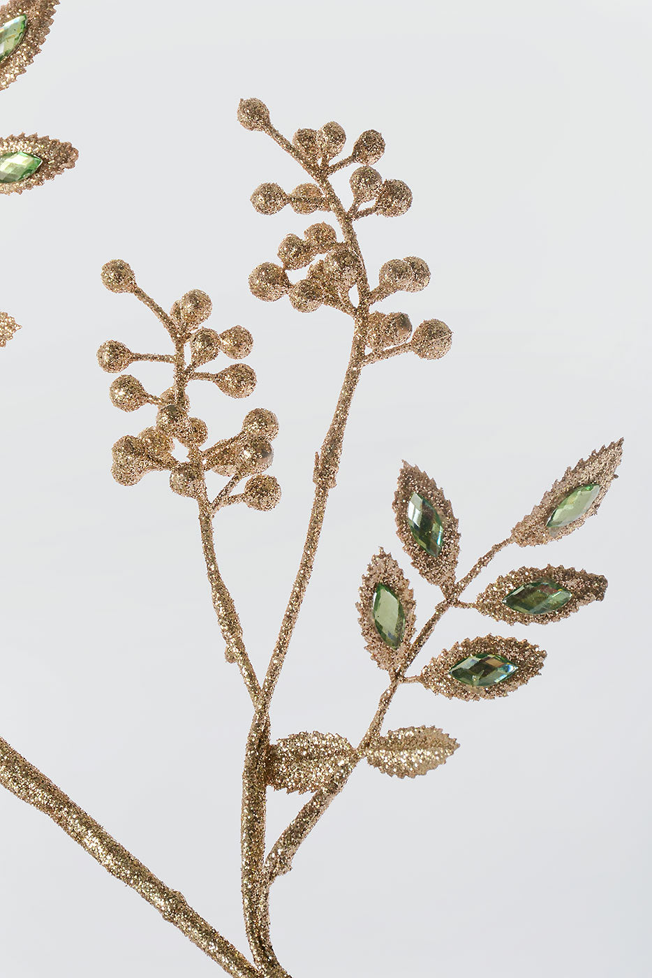 29" Jewel Leaf Berry Spray Green/Champagne