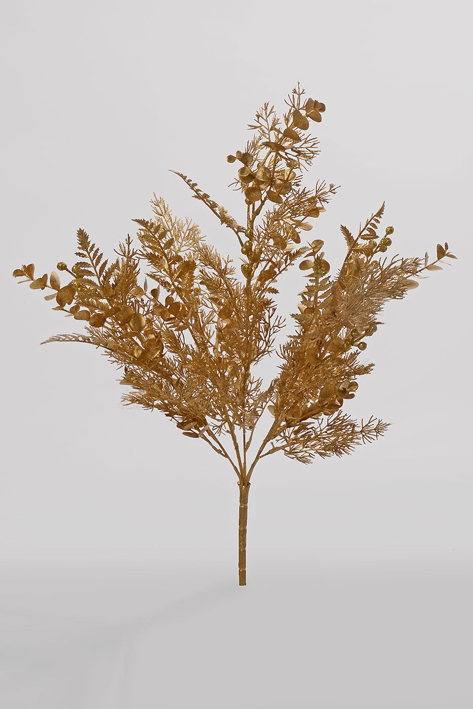 21" Eucalyptus Cedar Fern Spray Bush Gold