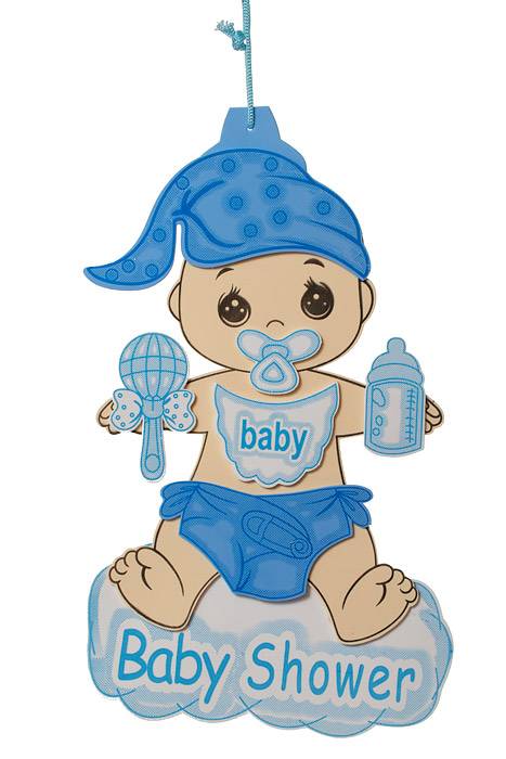 17" Baby Foam Sign Blue Pkg/3