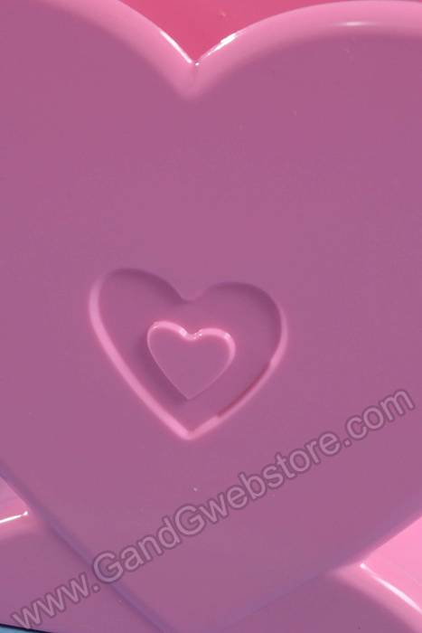 5" X 3.5" X 5" Plastic Heart Pot Pink
