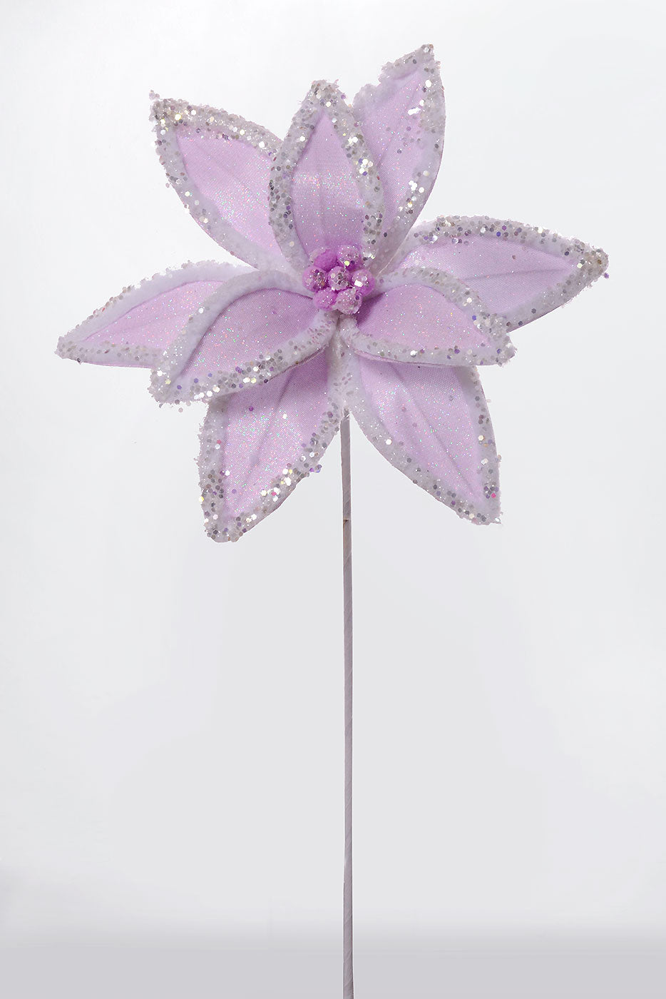 25" Winter Freeze Poinsettia Stem Lavender