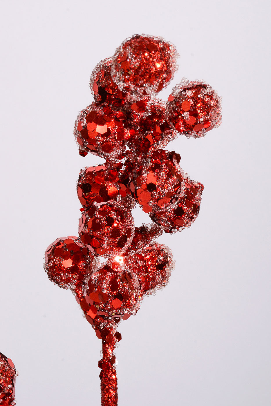 26" Glitter Berry Spray Red