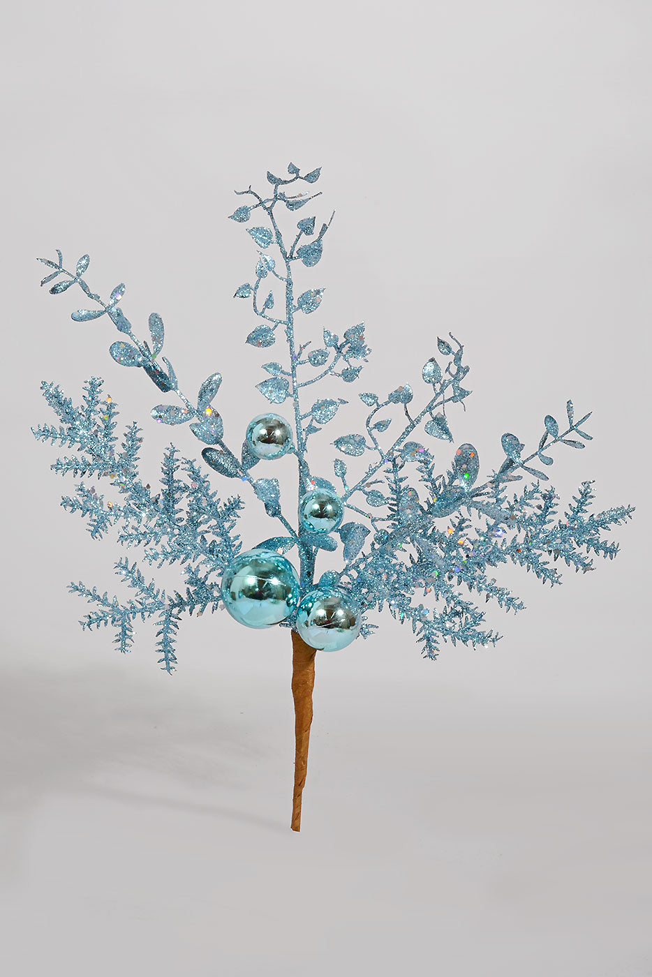 18" Glitter Ball Berry Spray Blue