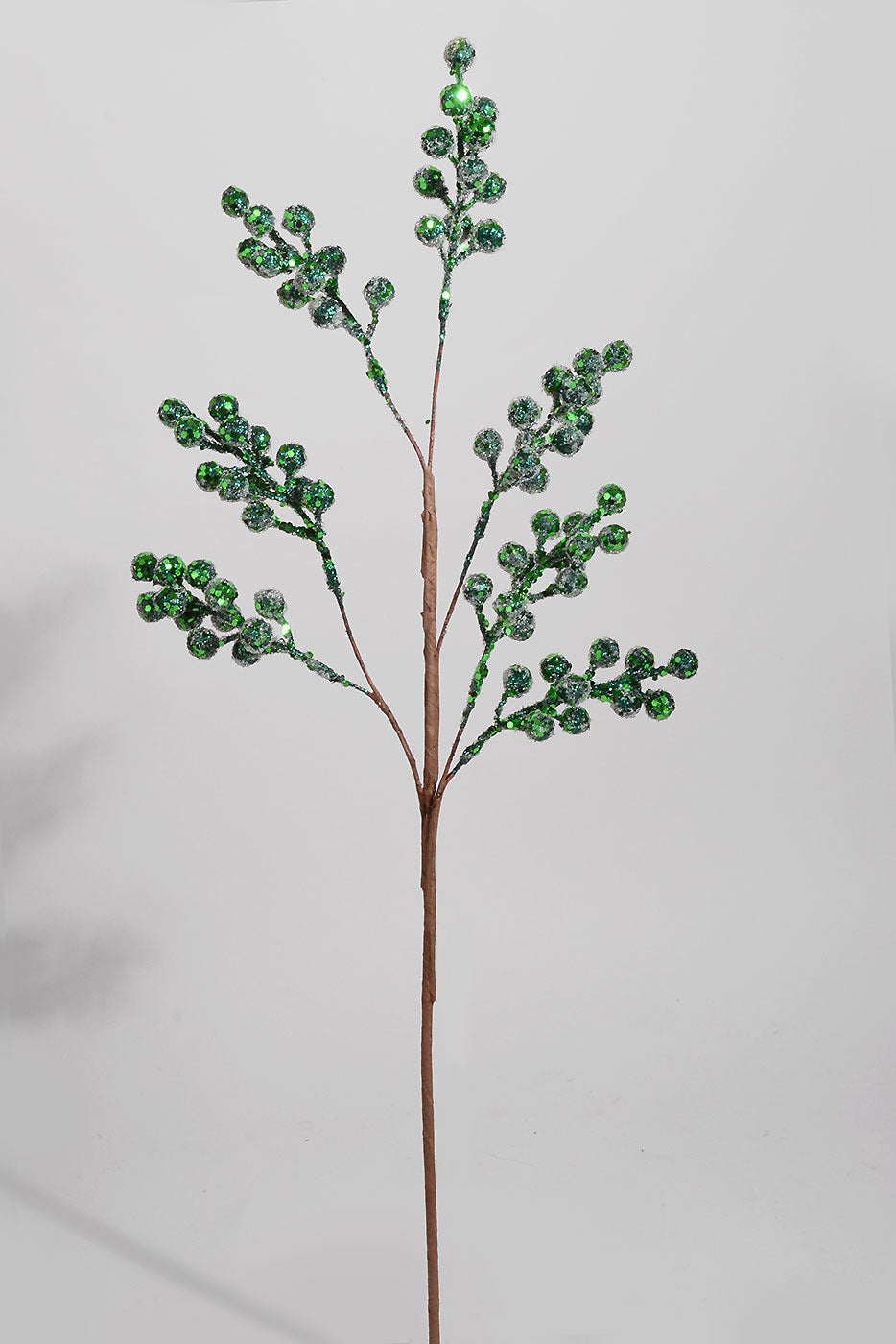 26" Glitter Berry Spray Green