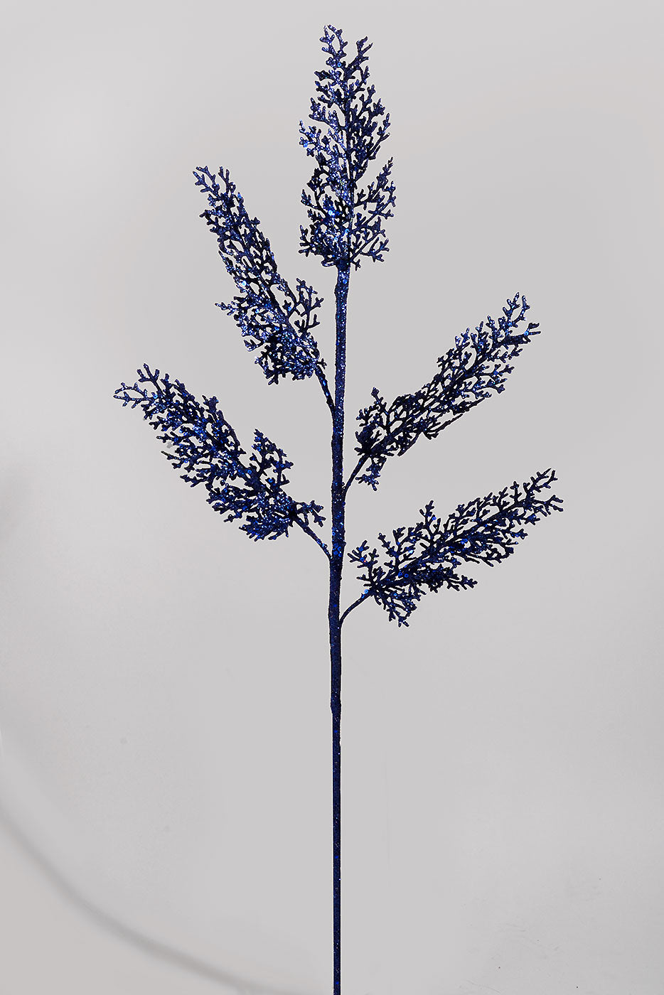 29" Sequin Coral Leaf Spray Midnight Blue