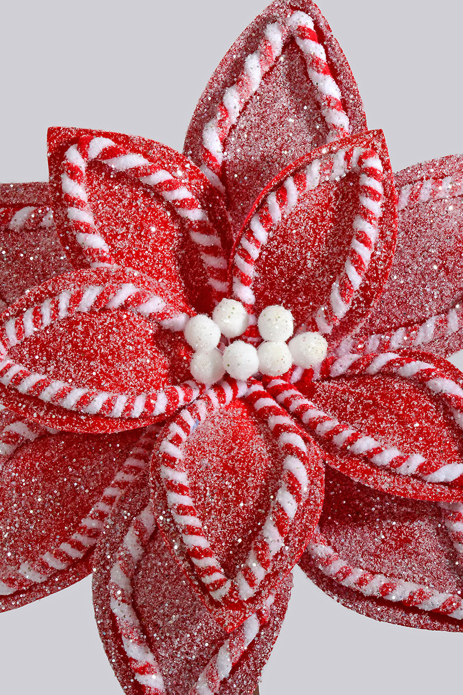 25" Sugar Spice Poinsettia Stem Red/White