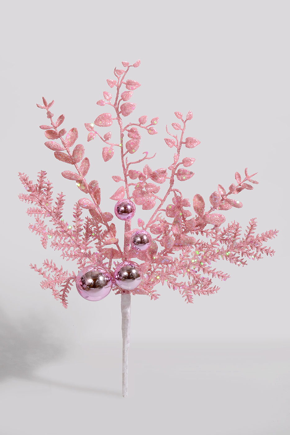 18" Glitter Ball Berry Spray Pink