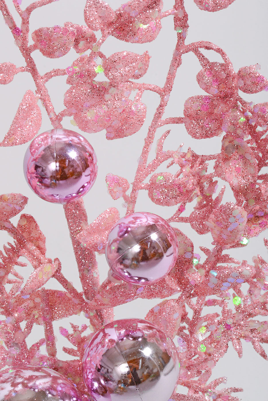 18" Glitter Ball Berry Spray Pink