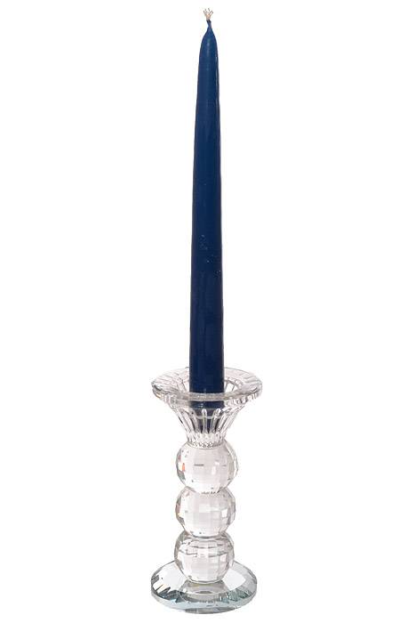 5.5" Crystal Single lite Glass Candle Holder Clear