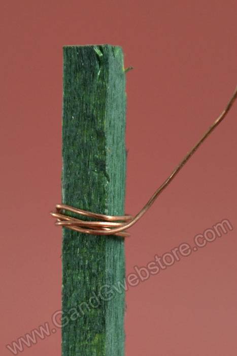 6" Wired Wood Pick Green Pkg/375