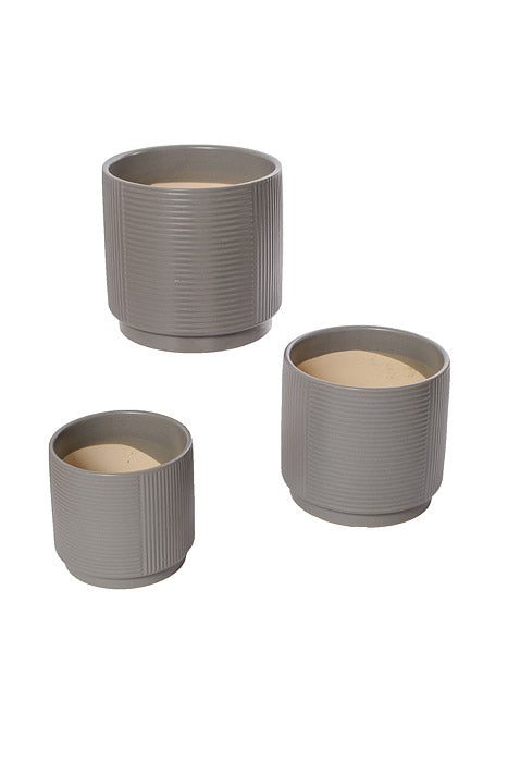 4.75" / 6" / 7.25" Round Pot Gray Set/3